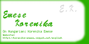 emese korenika business card